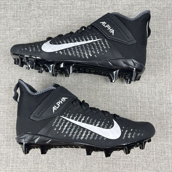Nike Alpha Menace Pro 2 Mid Football Cleats Black White Men\'s Sz 16 AQ3209-002